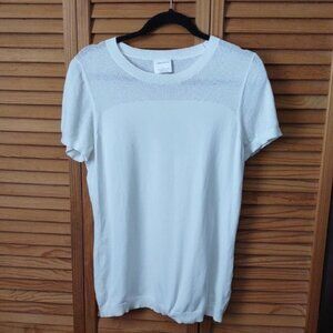 Nike Golf White Mesh Knit Short Sleeve Activewear Running Tennis Shirt Size L